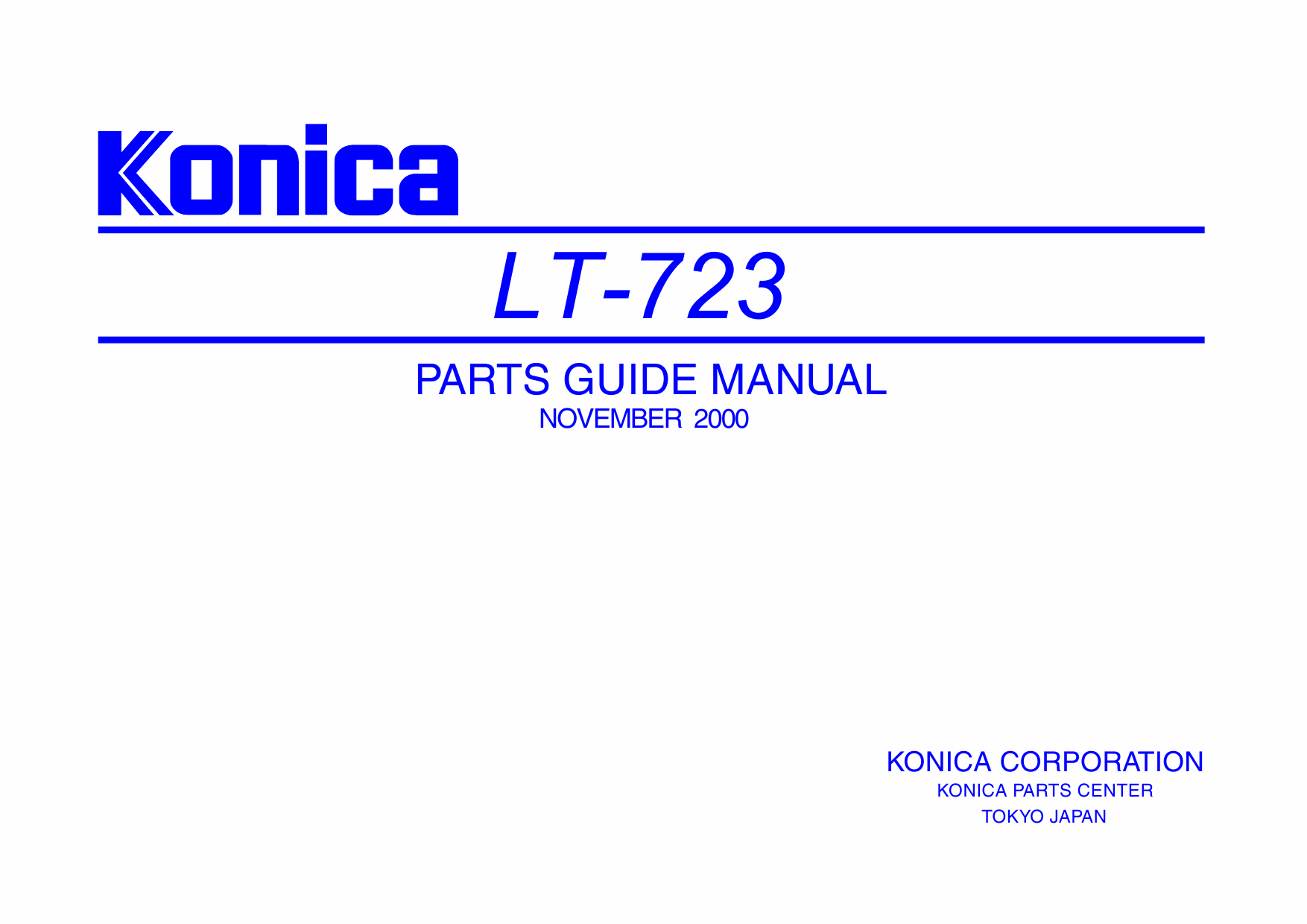 Konica-Minolta Options LT-723 Parts Manual-1